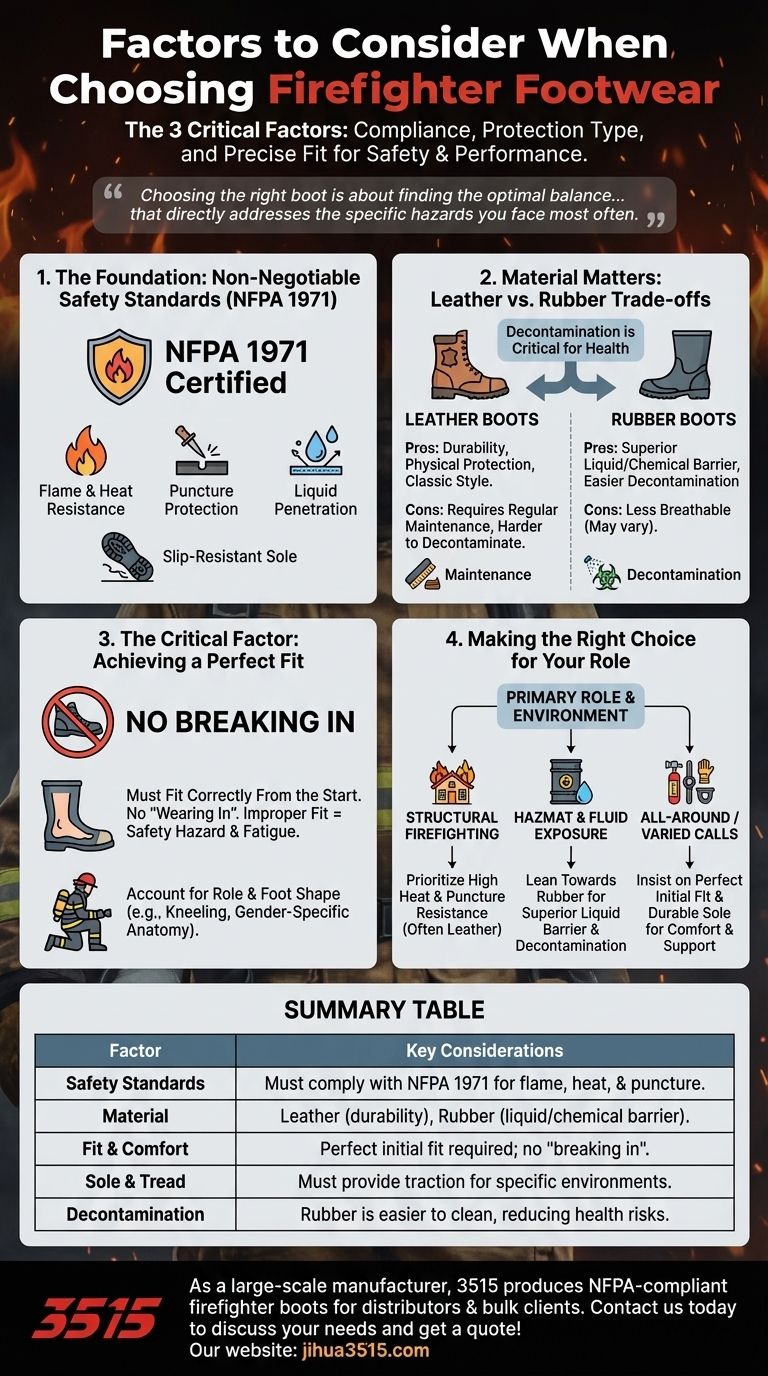 Quali fattori dovrebbero considerare i vigili del fuoco nella scelta delle calzature? Una guida alla sicurezza e alla vestibilità Guida Visiva