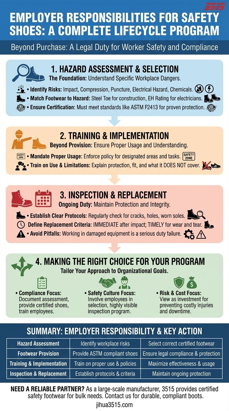 ¿Cuáles son las responsabilidades del empleador con respecto a los zapatos de seguridad? Una guía completa sobre el cumplimiento y la seguridad. Guía Visual