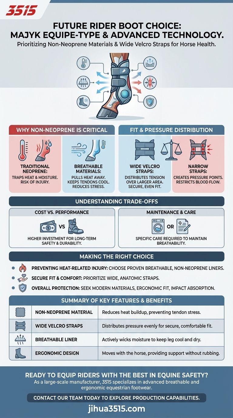¿Qué tipo de botas consideraría comprar el jinete en el futuro? Elija las que no son de neopreno para una protección superior del caballo Guía Visual