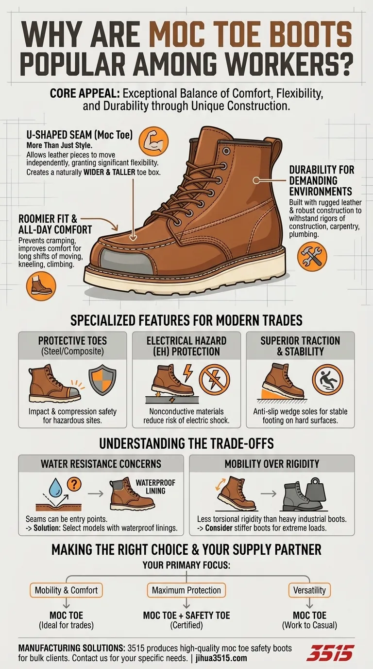 なぜモックトゥブーツは労働者に人気があるのでしょうか？比類なき快適さと耐久性を備えた作業靴 ビジュアルガイド