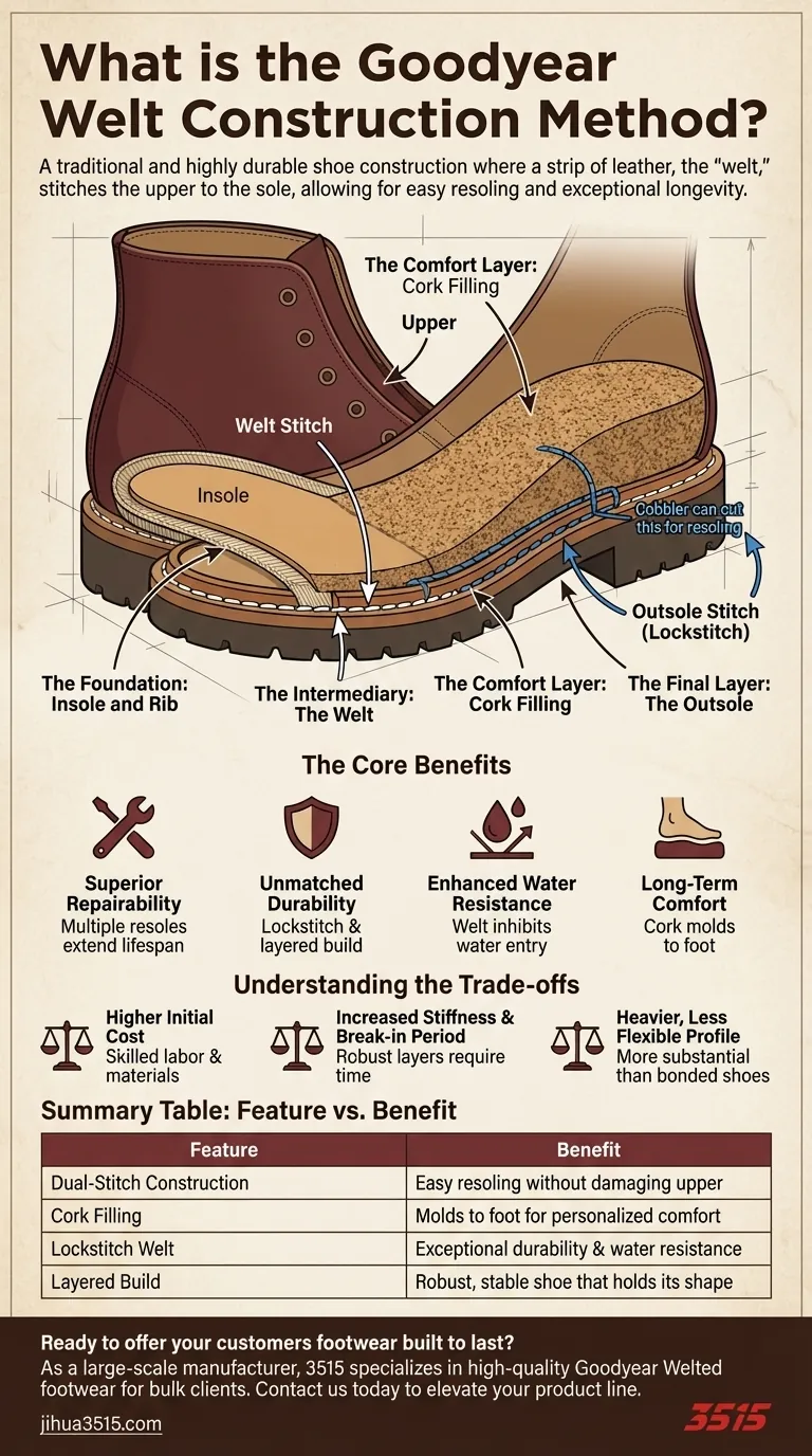 Quelle est la méthode de construction Goodyear Welt ? Découvrez une durabilité et une réparabilité inégalées Guide Visuel