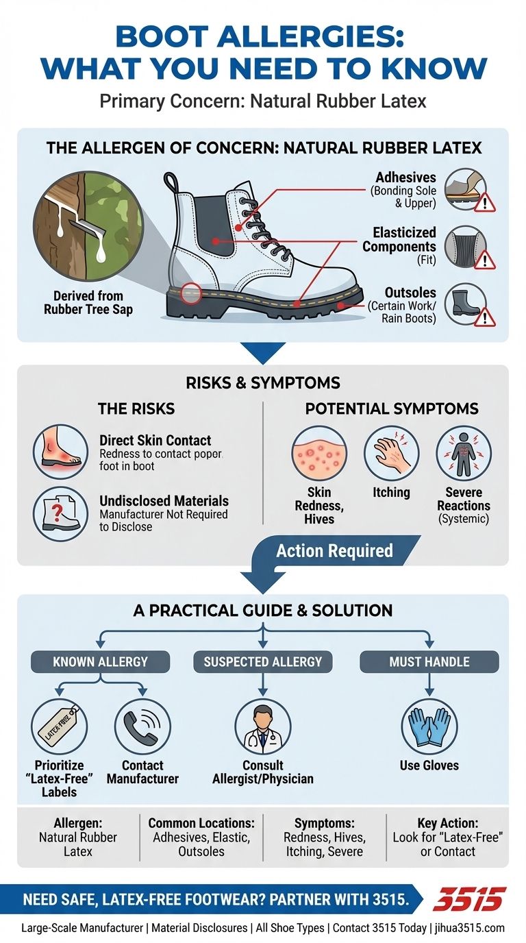 알레르기가 있는 사람은 부츠에 대해 무엇을 알아야 합니까? 안전한 착용을 위해 라텍스 알레르겐 피하기 시각적 가이드
