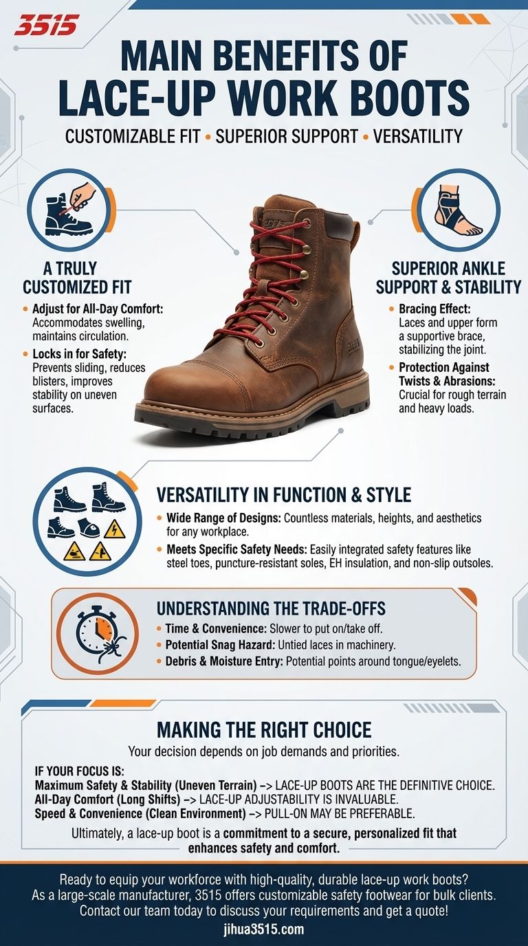 ¿Cuáles son los principales beneficios de las botas de trabajo con cordones? Logre la máxima seguridad y un ajuste personalizado Guía Visual