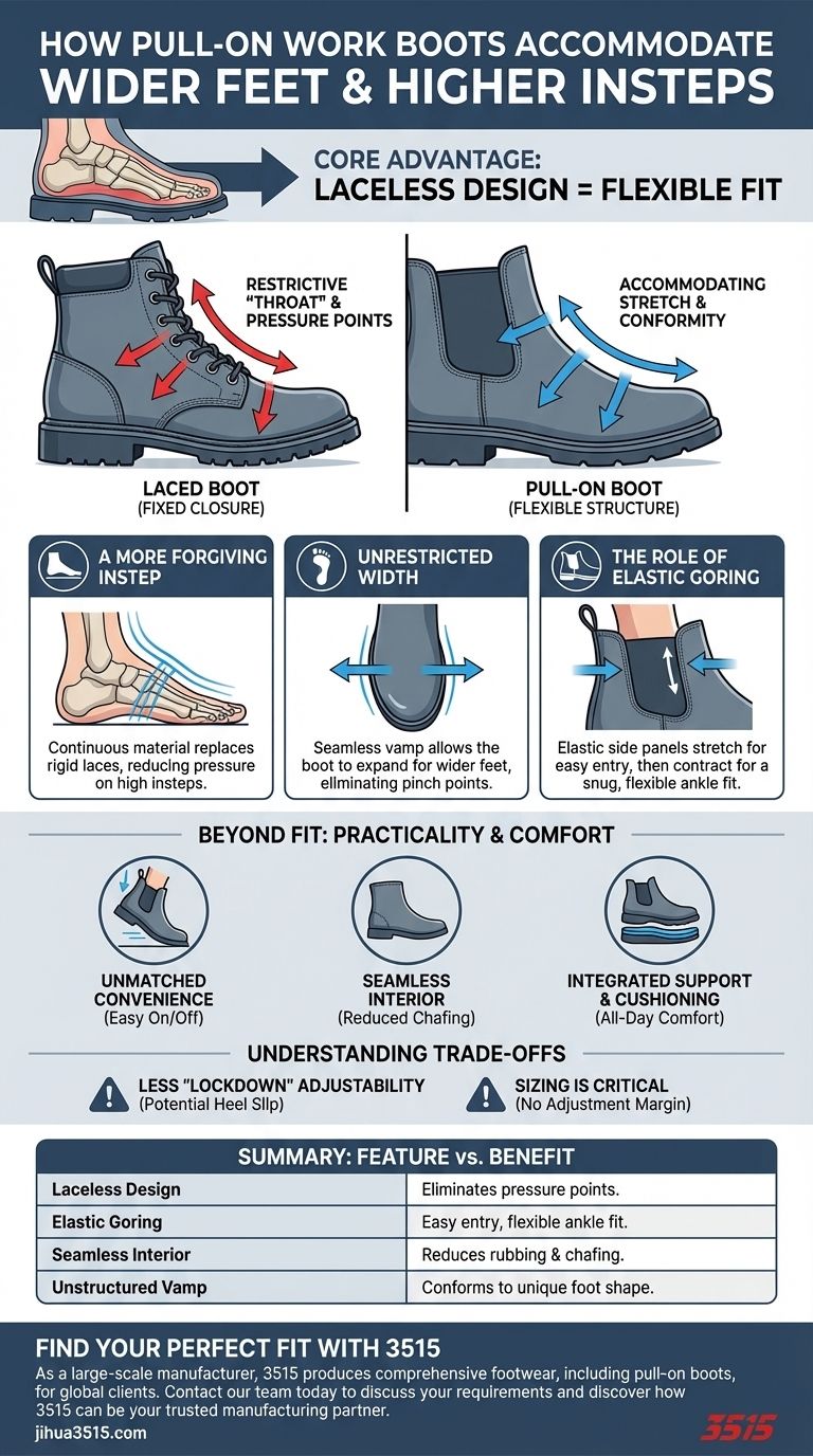 Como as botas de trabalho de calçar acomodam pés mais largos ou peitos do pé mais altos? Descubra o Ajuste de Conforto Definitivo Guia Visual