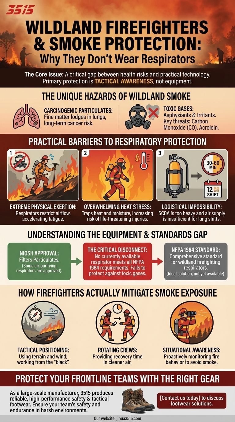 山火事の消防士は、煙から身を守るためにどのような個人用保護具を使用しますか？呼吸器の安全における重大なギャップ ビジュアルガイド