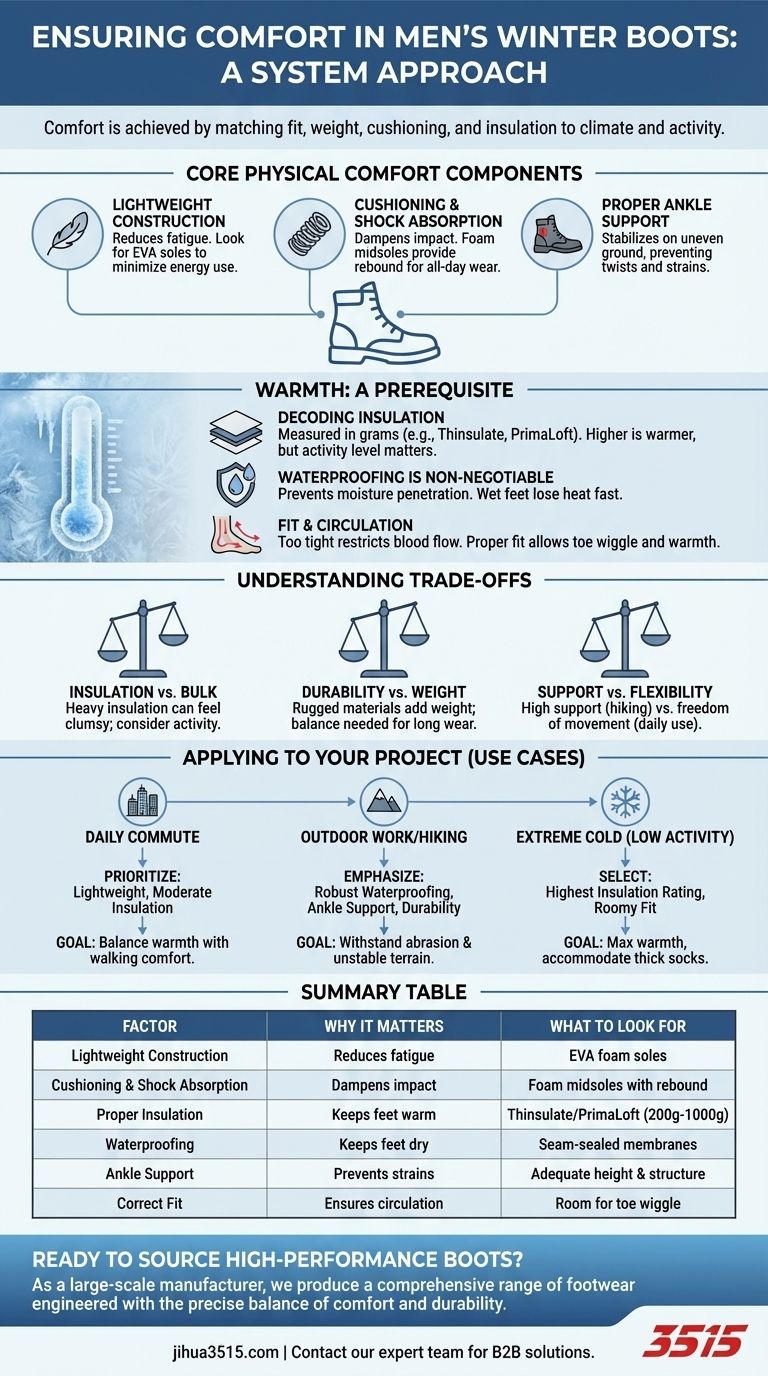 Come puoi garantire che gli stivali invernali da uomo siano comodi? Padroneggia l'equilibrio tra vestibilità, calore e supporto Guida Visiva