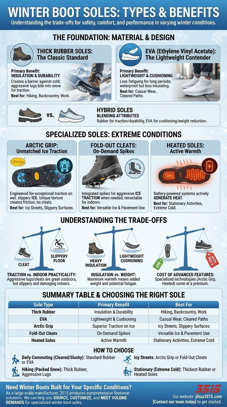 冬季靴子有哪些不同类型的鞋底？找到适合任何地形的正确抓地力 图解指南