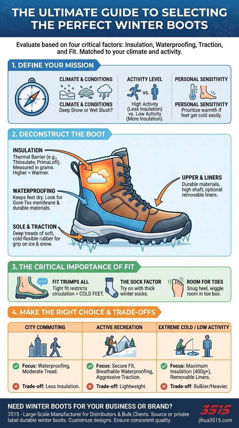 ما هي النصائح التي يمكن أن تساعد في اختيار حذاء شتوي مثالي؟ طابق الميزات مع مناخك ونشاطك دليل مرئي