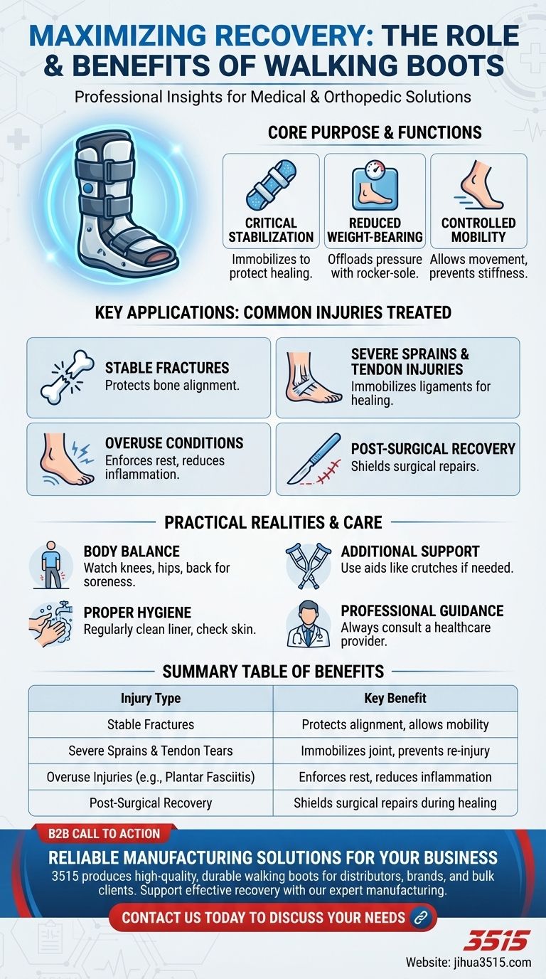 What types of injuries benefit from using a walking boot? A Guide to Effective Recovery Visual Guide