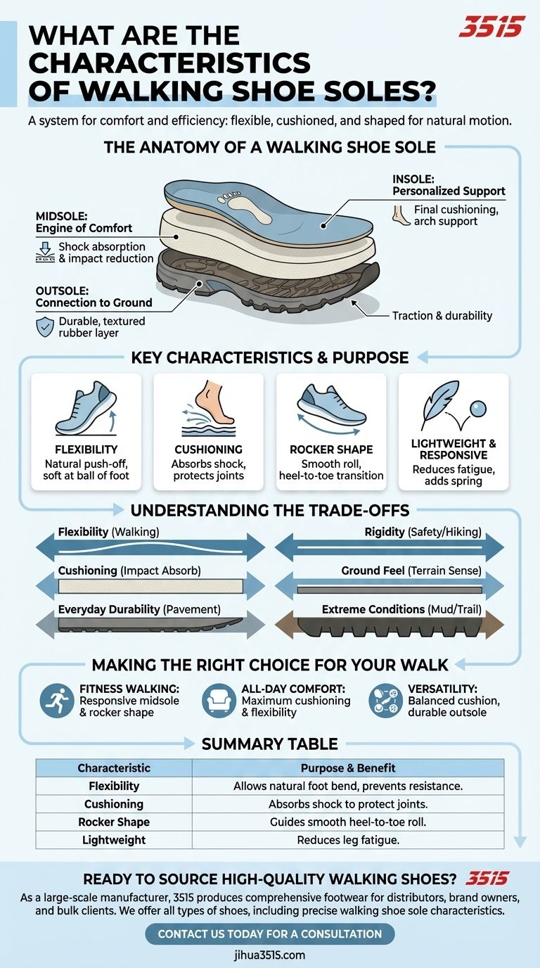 步行鞋鞋底的特点是什么？专为舒适和流畅自然的步态而设计 图解指南