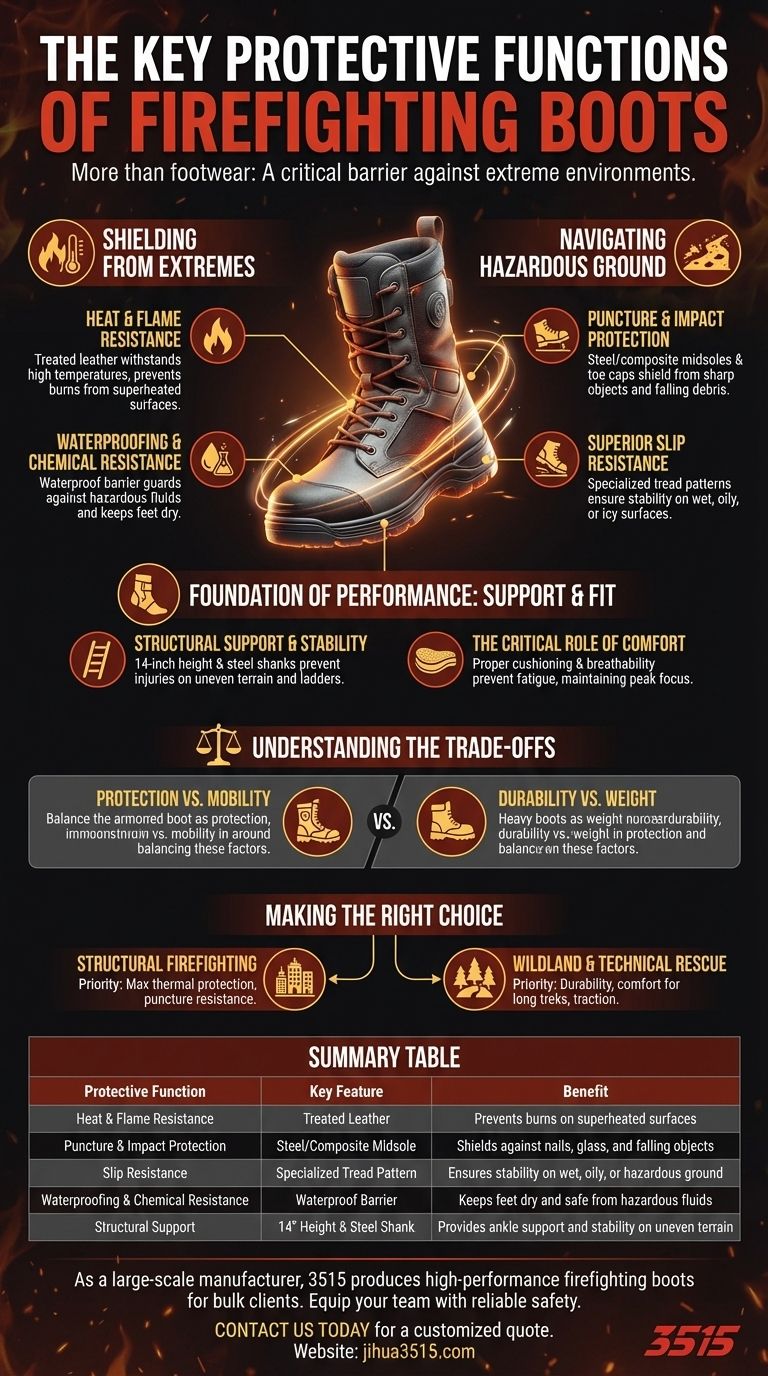 Quali sono le principali funzioni protettive degli stivali antincendio? Sicurezza essenziale per ogni missione Guida Visiva