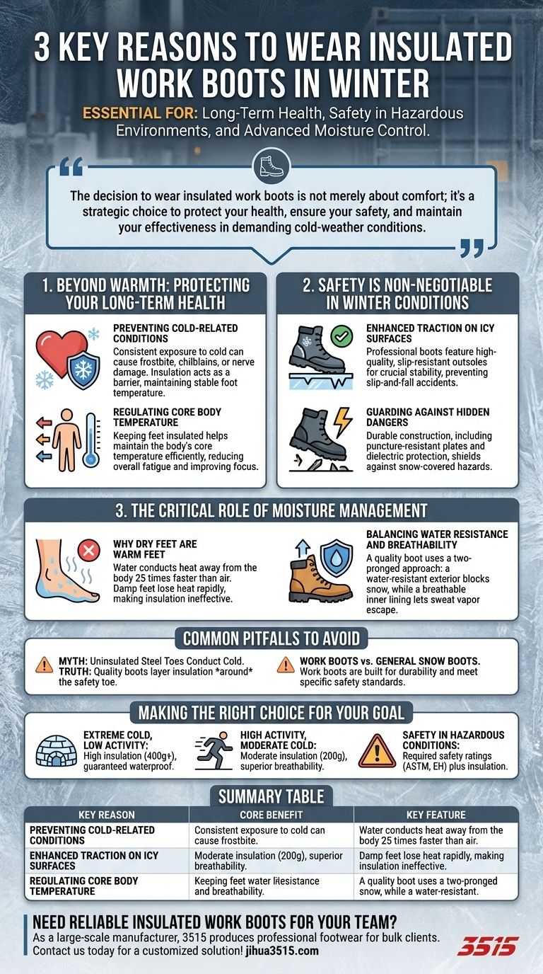 Quali sono tre motivi chiave per indossare scarponi da lavoro isolati in inverno? Protezione essenziale per il lavoro al freddo Guida Visiva