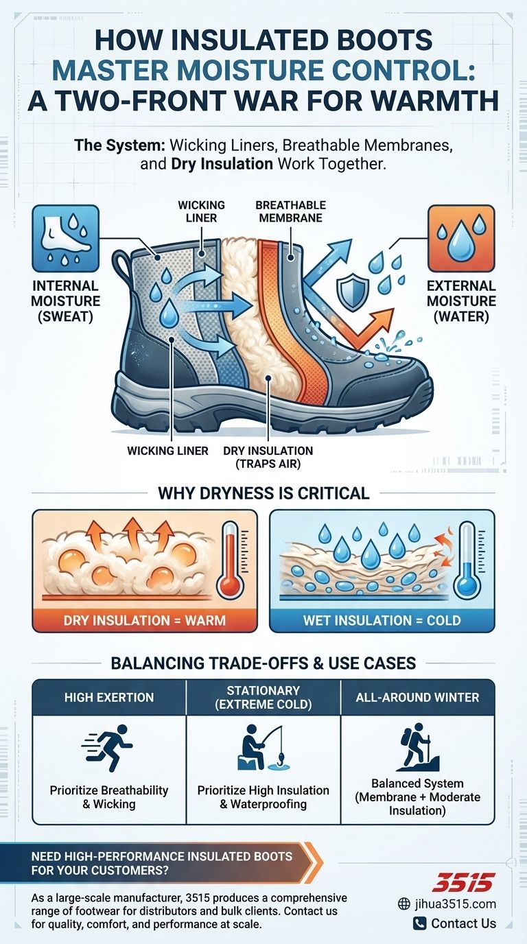 断熱ブーツはどのようにして湿気をコントロールしますか？足を暖かくドライに保つ ビジュアルガイド