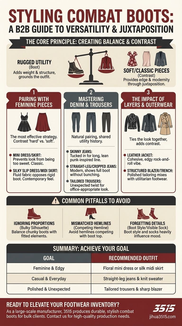 ما هي الملابس التي تتناسب مع أحذية القتال ذات الأربطة؟ أتقن فن الأناقة الجريئة دليل مرئي