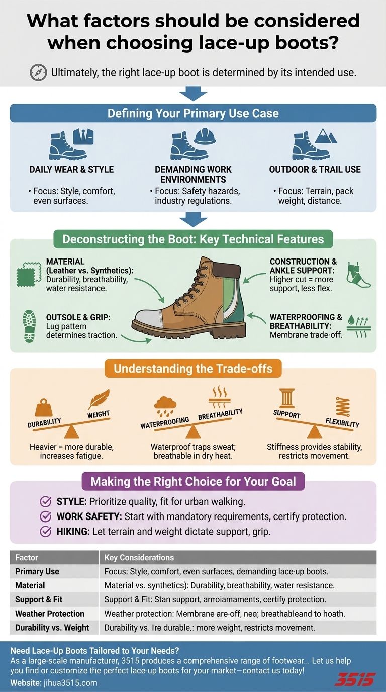 Quali fattori considerare nella scelta degli stivali stringati? Una guida per trovare la calzata perfetta Guida Visiva