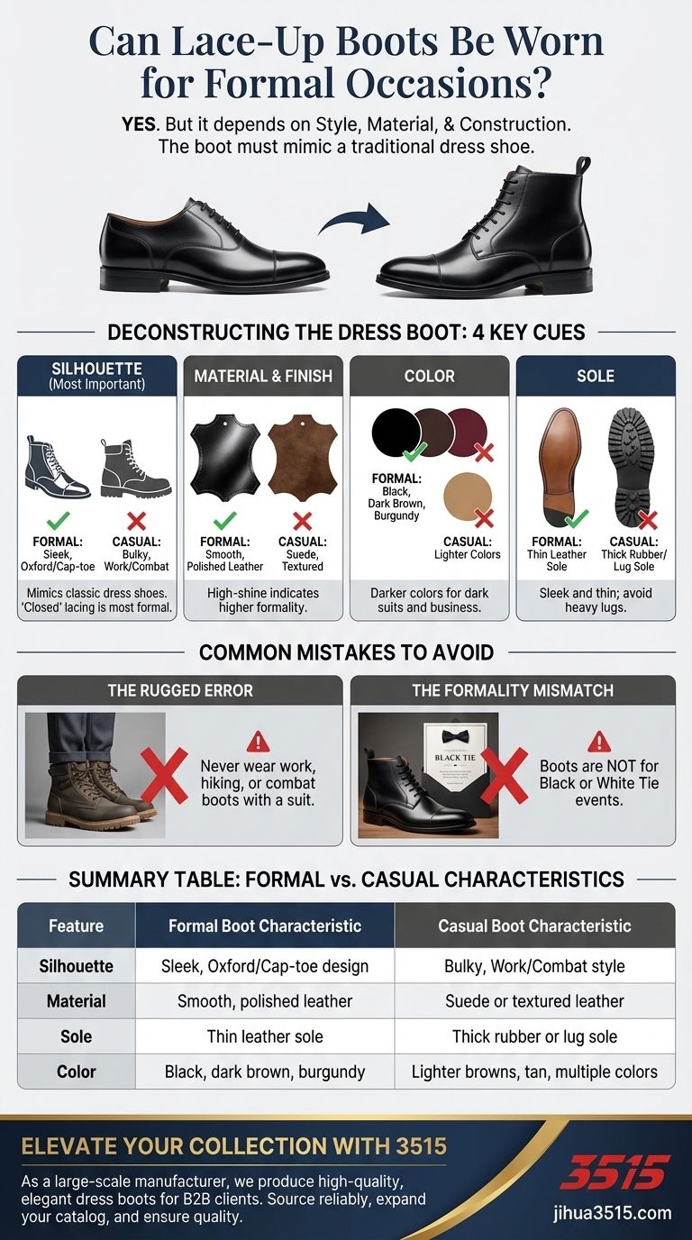 ¿Se pueden usar botas con cordones para ocasiones formales? Una guía para elegir la bota de vestir adecuada Guía Visual