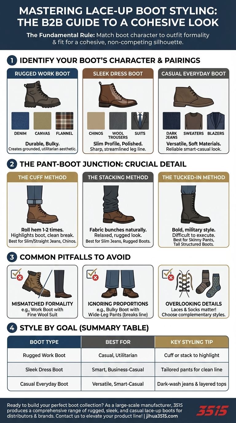 Quel est le conseil général pour styliser les bottes à lacets ? Maîtriser les looks robustes, élégants et décontractés Guide Visuel