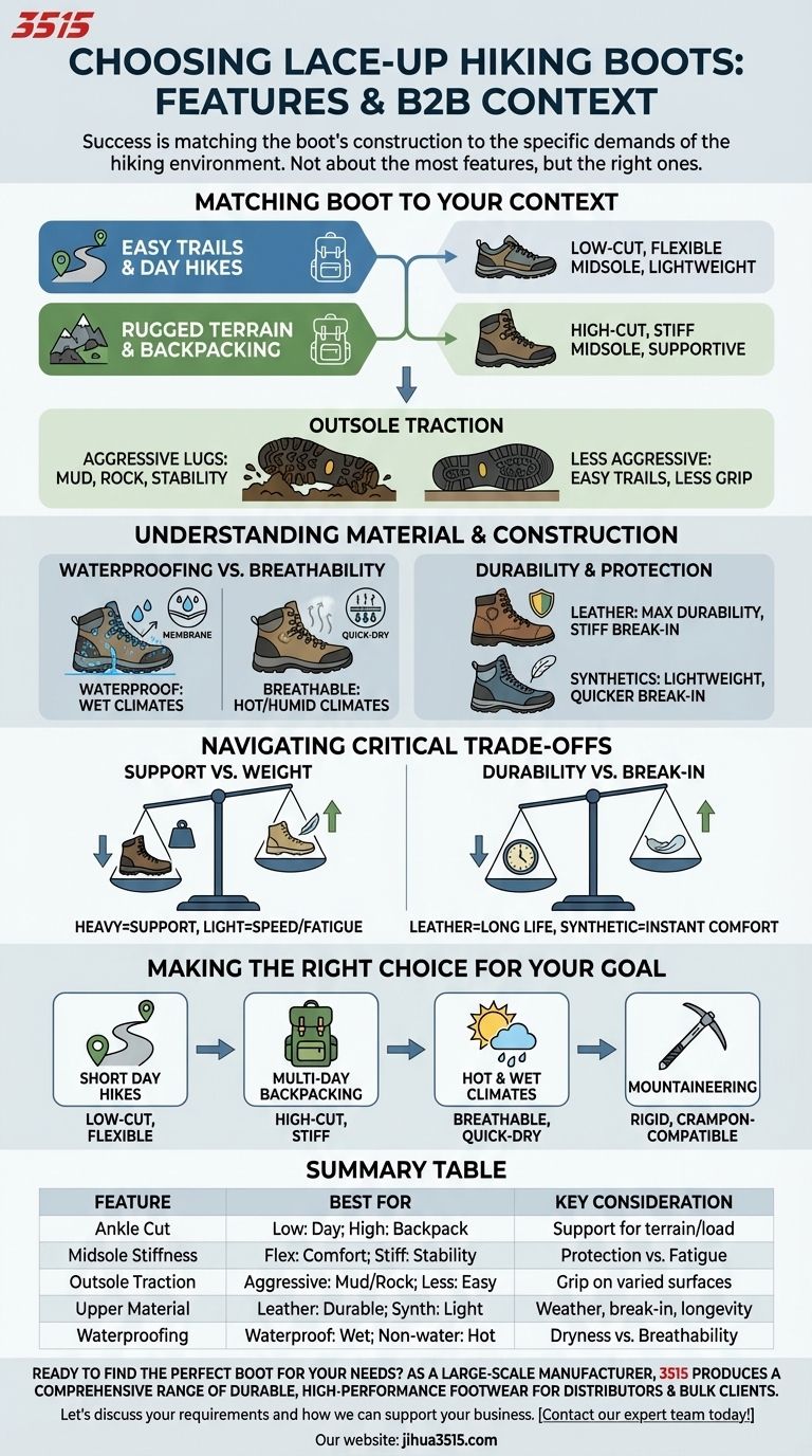Quelles caractéristiques considérer lors du choix de chaussures de randonnée à lacets ? Un guide pour un accord parfait avec le terrain Guide Visuel
