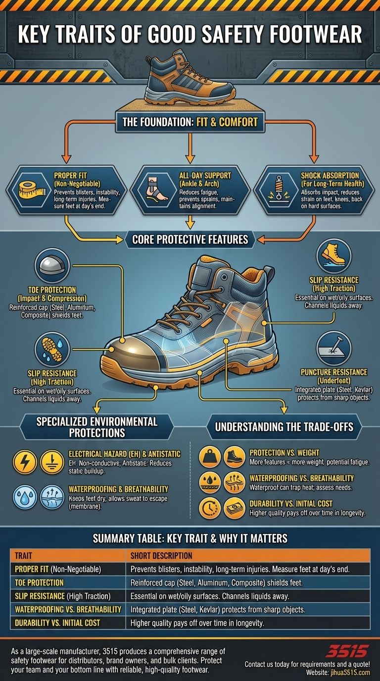¿Cuáles son los atributos clave del calzado de seguridad adecuado? Proteja a su fuerza laboral con comodidad duradera durante todo el día Guía Visual