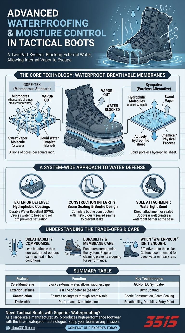 Quali sono le caratteristiche avanzate degli scarponi tattici per l'impermeabilizzazione e il controllo dell'umidità? Guida Visiva