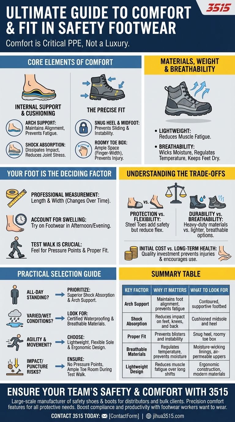 安全靴の快適さとフィット感に寄与する要因は何ですか？ 従業員に最適なフィット感を見つけましょう ビジュアルガイド