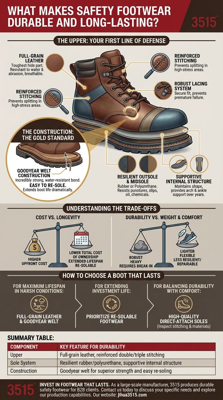 Cosa rende le calzature di sicurezza durevoli e di lunga durata? Materiali chiave e metodi di costruzione Guida Visiva
