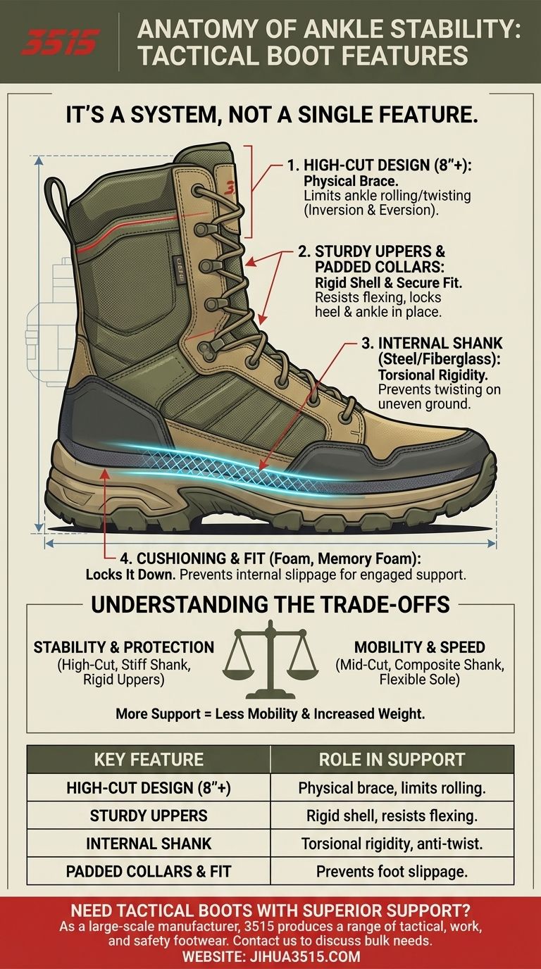 ¿Qué características proporcionan soporte y estabilidad en el tobillo en las botas tácticas? El sistema completo explicado Guía Visual