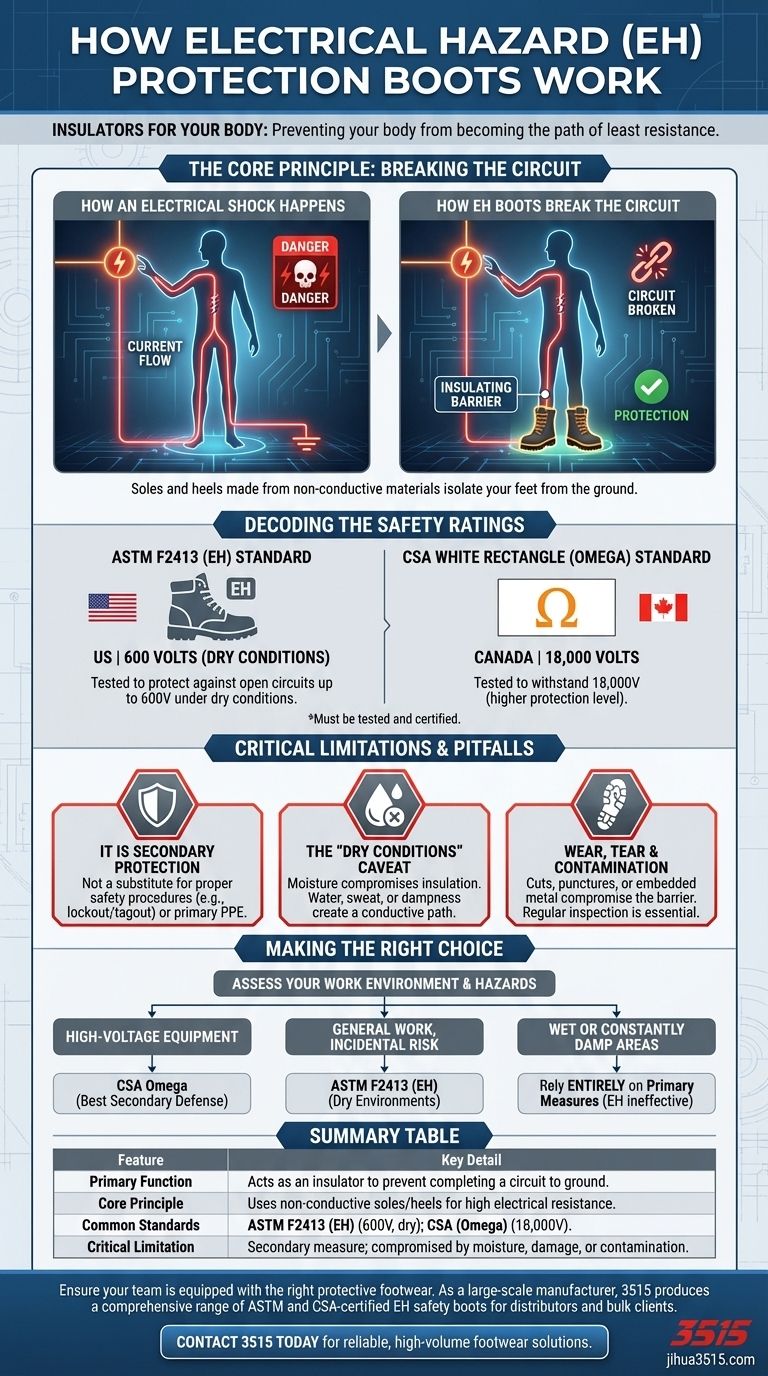 Comment fonctionnent les bottes de protection contre les dangers électriques (DE) ? Un guide sur la sécurité des chaussures isolantes Guide Visuel