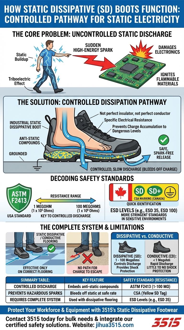 كيف تعمل الأحذية المقاومة للكهرباء الساكنة؟ التحكم الآمن في الكهرباء الساكنة دليل مرئي