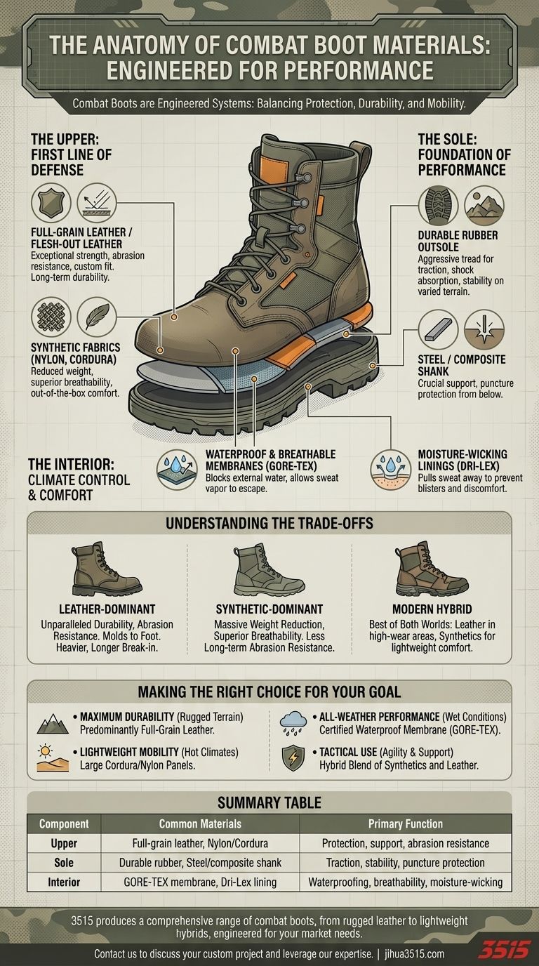 ¿Qué materiales se utilizan comúnmente para fabricar botas de combate? Descubra la combinación óptima para durabilidad y rendimiento. Guía Visual