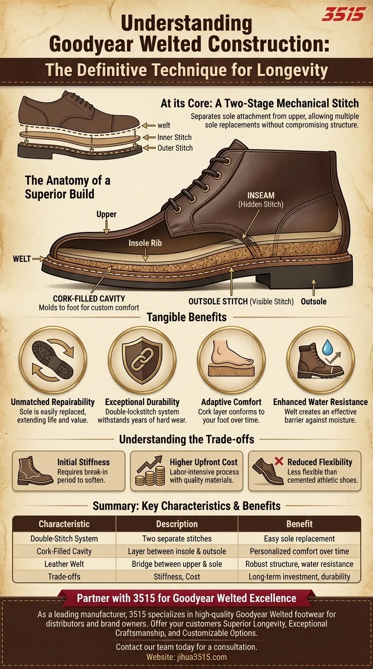 Qu'est-ce que la construction Goodyear Welt et quelles sont ses caractéristiques principales ? Un guide de durabilité supérieure Guide Visuel
