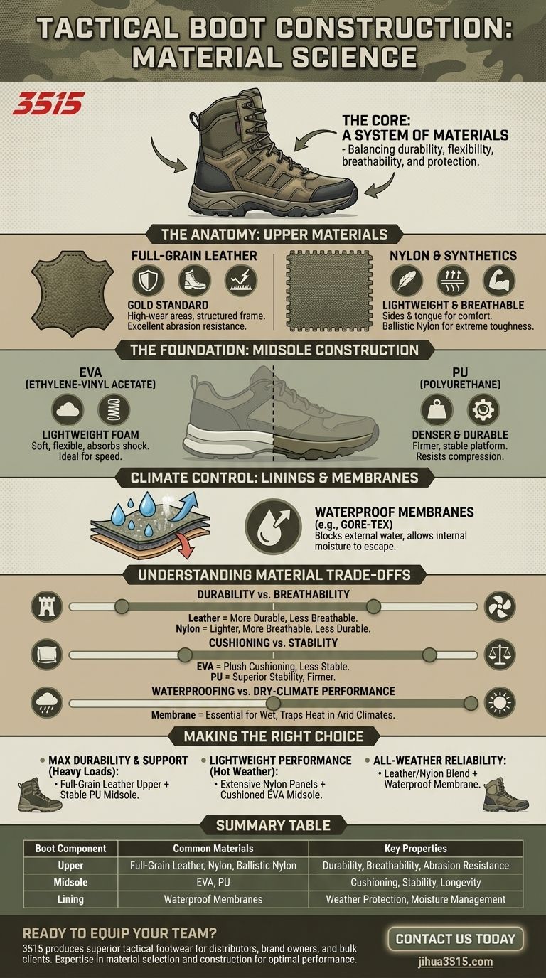 Quels matériaux sont utilisés dans les bottes tactiques ? Un guide sur la durabilité, le confort et la performance Guide Visuel