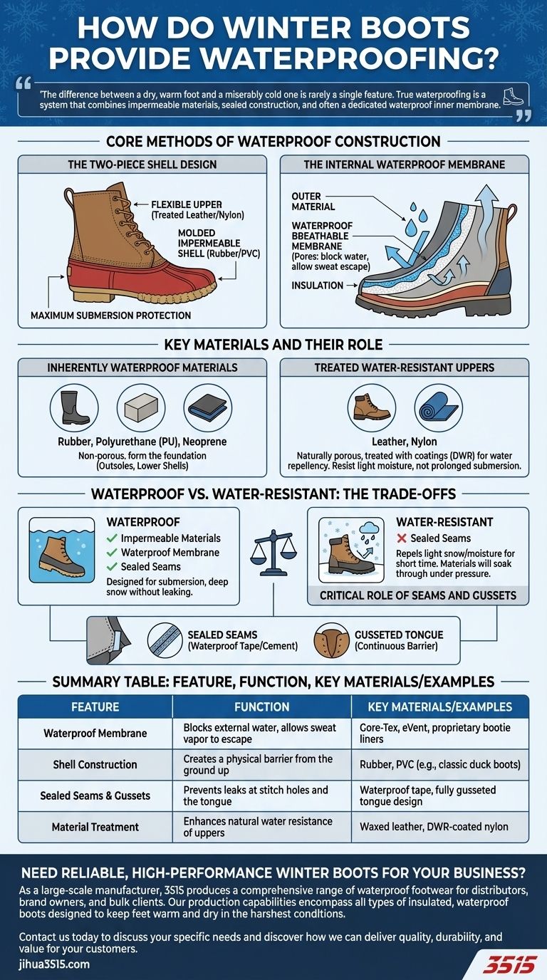 Comment les bottes d'hiver assurent-elles l'imperméabilité ? Découvrez les secrets pour des pieds chauds et secs. Guide Visuel