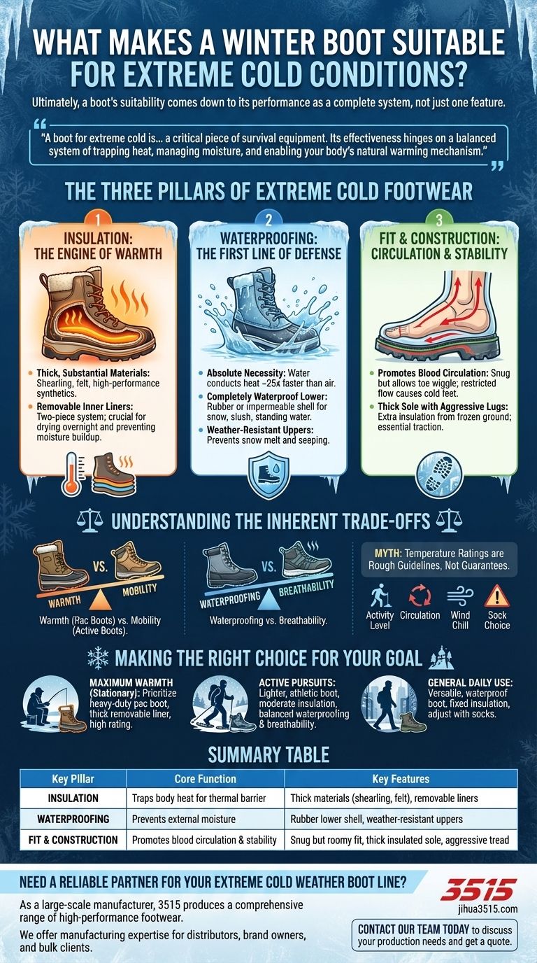 Qu'est-ce qui rend une botte d'hiver adaptée aux conditions de froid extrême ? Un guide de l'isolation, de l'imperméabilité et de l'ajustement Guide Visuel