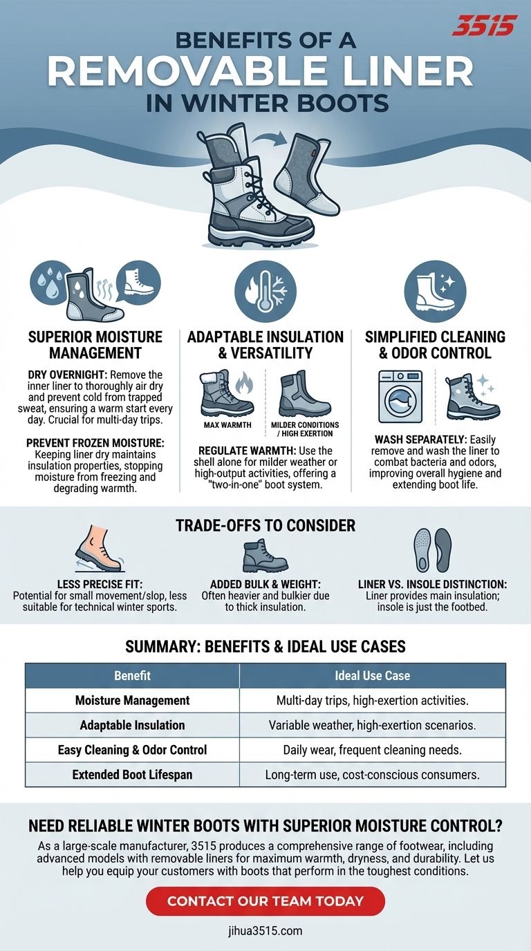 Quais são os benefícios de um forro removível em botas de inverno? Desbloqueie calor e secura superiores Guia Visual