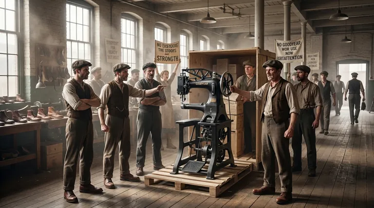 Quelle fut la réaction initiale à la machine Goodyear Welted ? Un conflit social historique