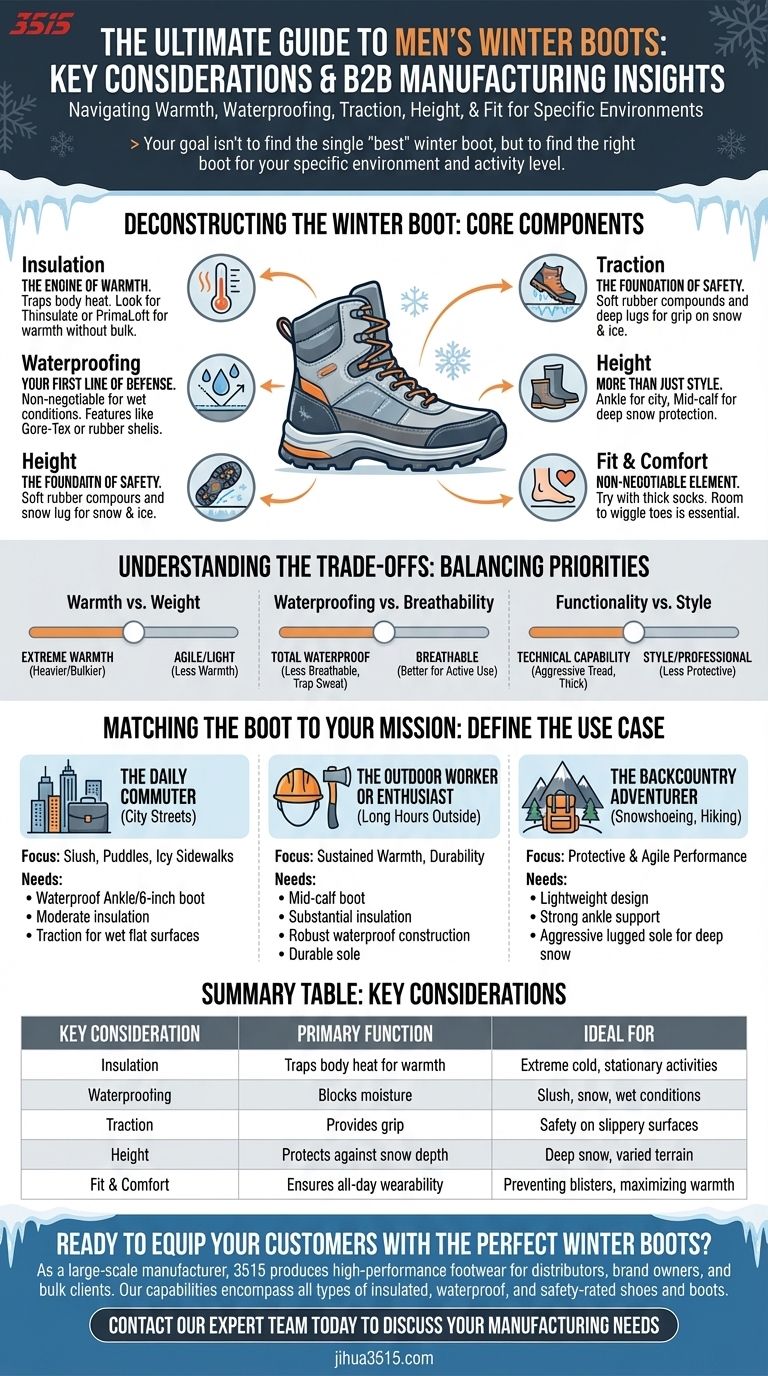 Quali sono le considerazioni chiave nella scelta di stivali invernali da uomo? Trova la calzata perfetta per il tuo inverno Guida Visiva