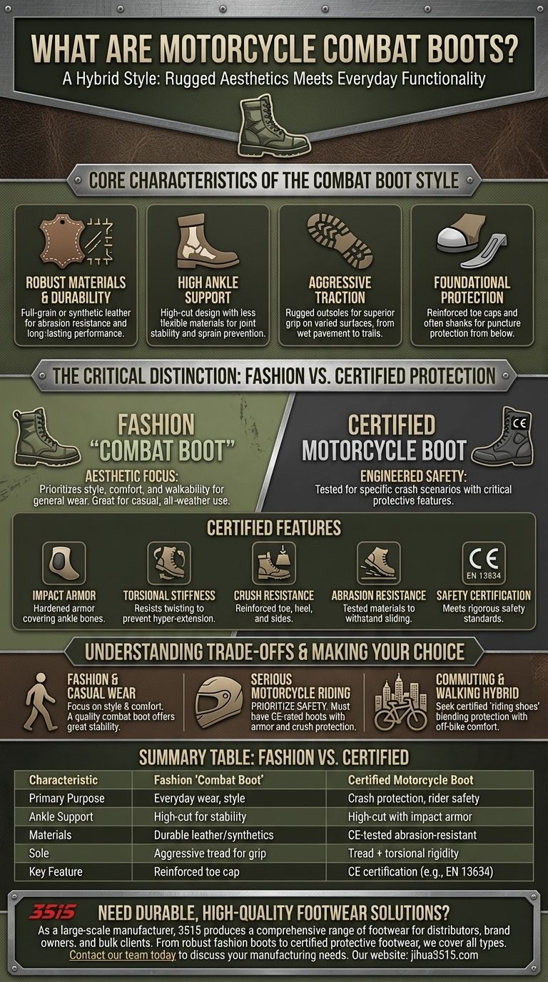 Quais são as características das botas de combate para motociclistas? Estilo vs. Segurança Explicados Guia Visual