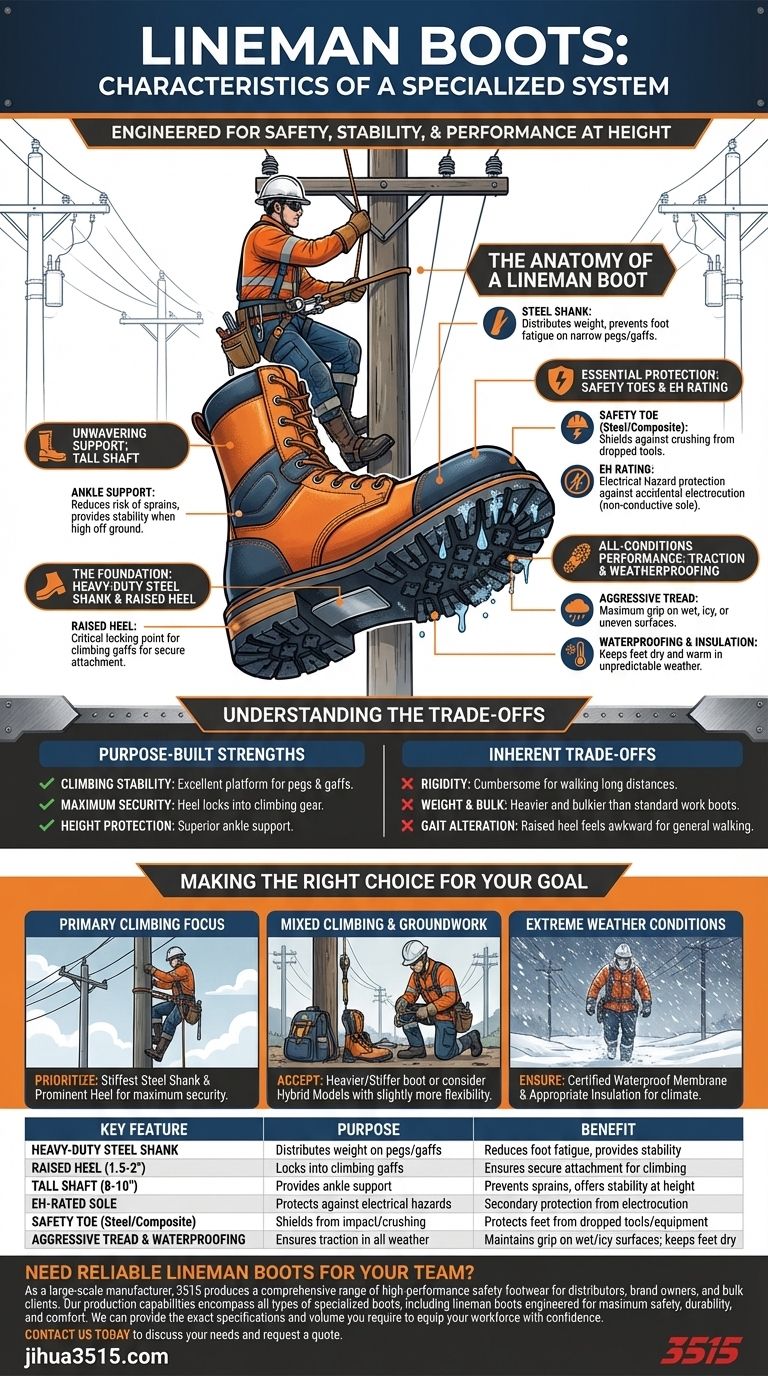 ¿Cuáles son las características de las botas de liniero? Seguridad y soporte esenciales para los trabajadores de servicios públicos Guía Visual