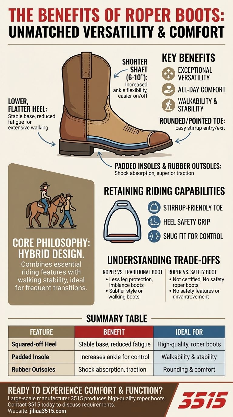 Was sind die Vorteile von Roper-Stiefeln? Entdecken Sie den ultimativen Hybrid für Komfort & Vielseitigkeit Visuelle Anleitung