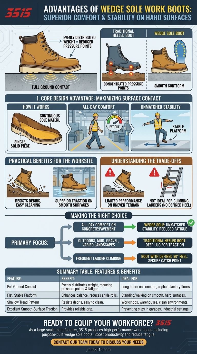 ما هي مزايا أحذية العمل ذات النعل الوتدي؟ راحة لا مثيل لها على الأرضيات الخرسانية دليل مرئي