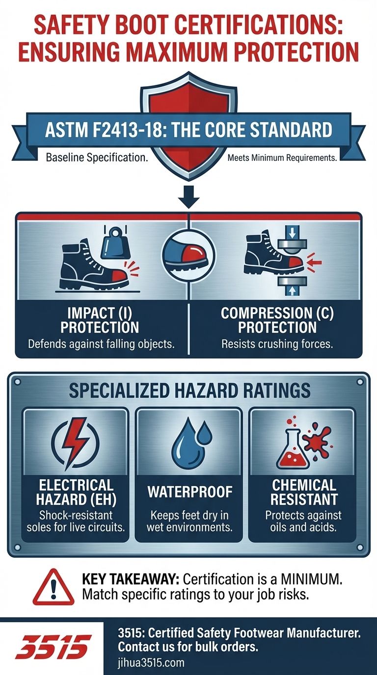 Каким стандартам должны соответствовать защитные ботинки? Обеспечьте максимальную защиту с ASTM F2413-18 Визуальное руководство