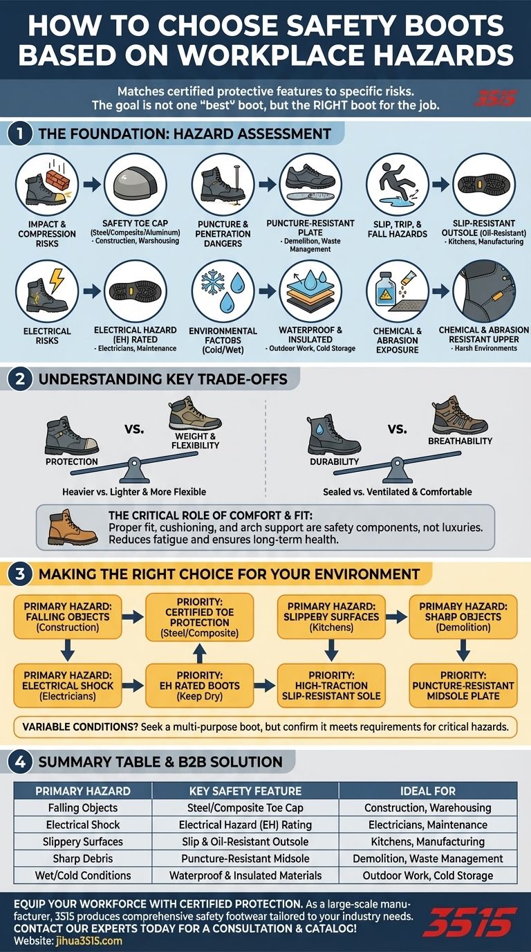 How should one choose safety boots based on workplace hazards? A Step-by-Step Guide to Perfect Protection Visual Guide
