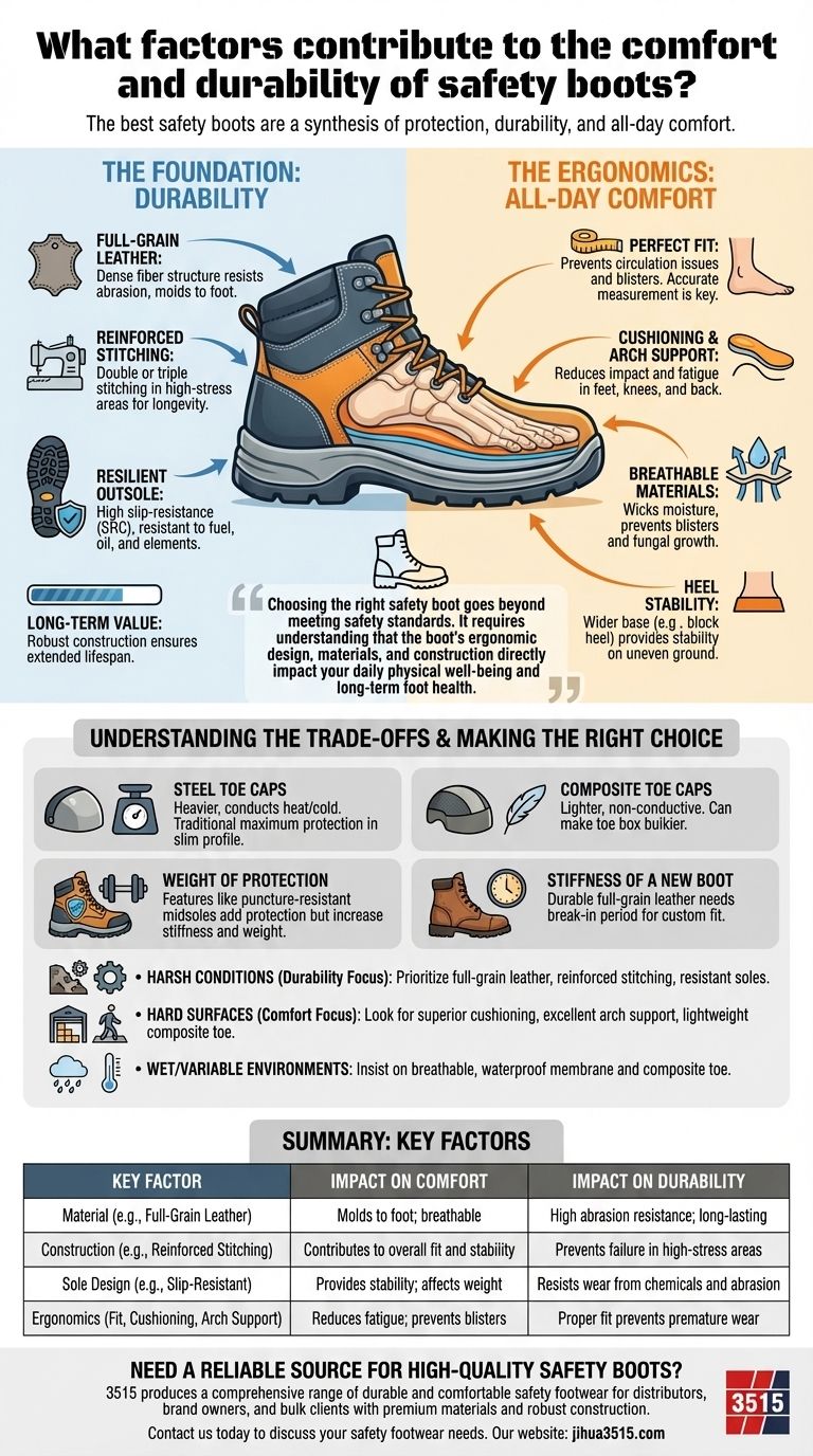 ما هي العوامل التي تساهم في راحة ومتانة أحذية السلامة؟ دليل للحماية طوال اليوم دليل مرئي
