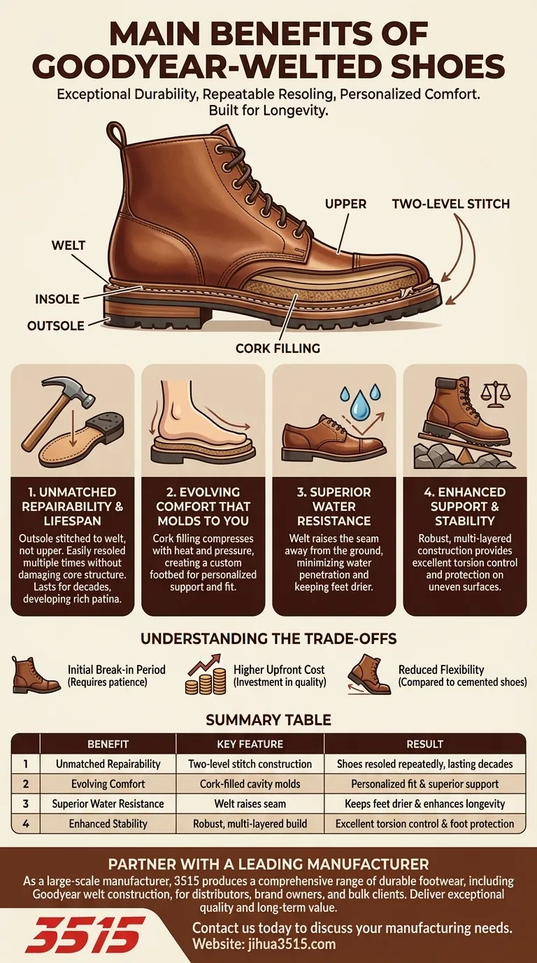 Quels sont les principaux avantages des chaussures cousues Goodyear ? Durabilité inégalée et confort à vie Guide Visuel