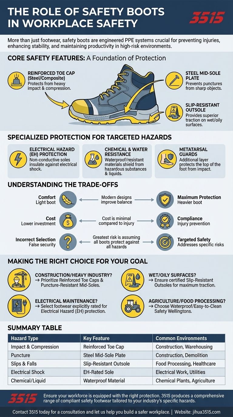 ¿Qué papel juegan las botas de seguridad en la seguridad laboral? Protección esencial para entornos de alto riesgo Guía Visual