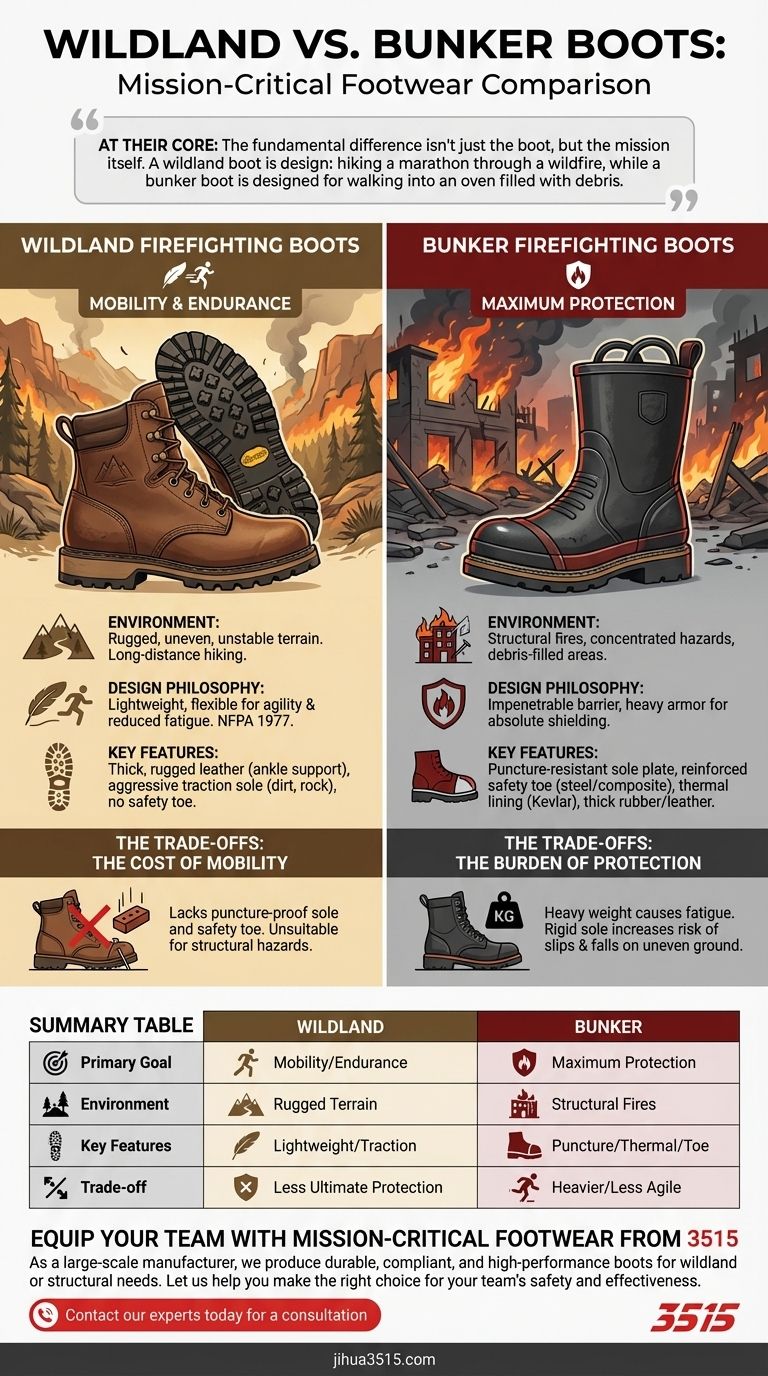 ¿En qué se diferencian las botas de lucha contra incendios forestales de las botas de protección tradicionales? Una guía para elegir el calzado adecuado para su misión. Guía Visual