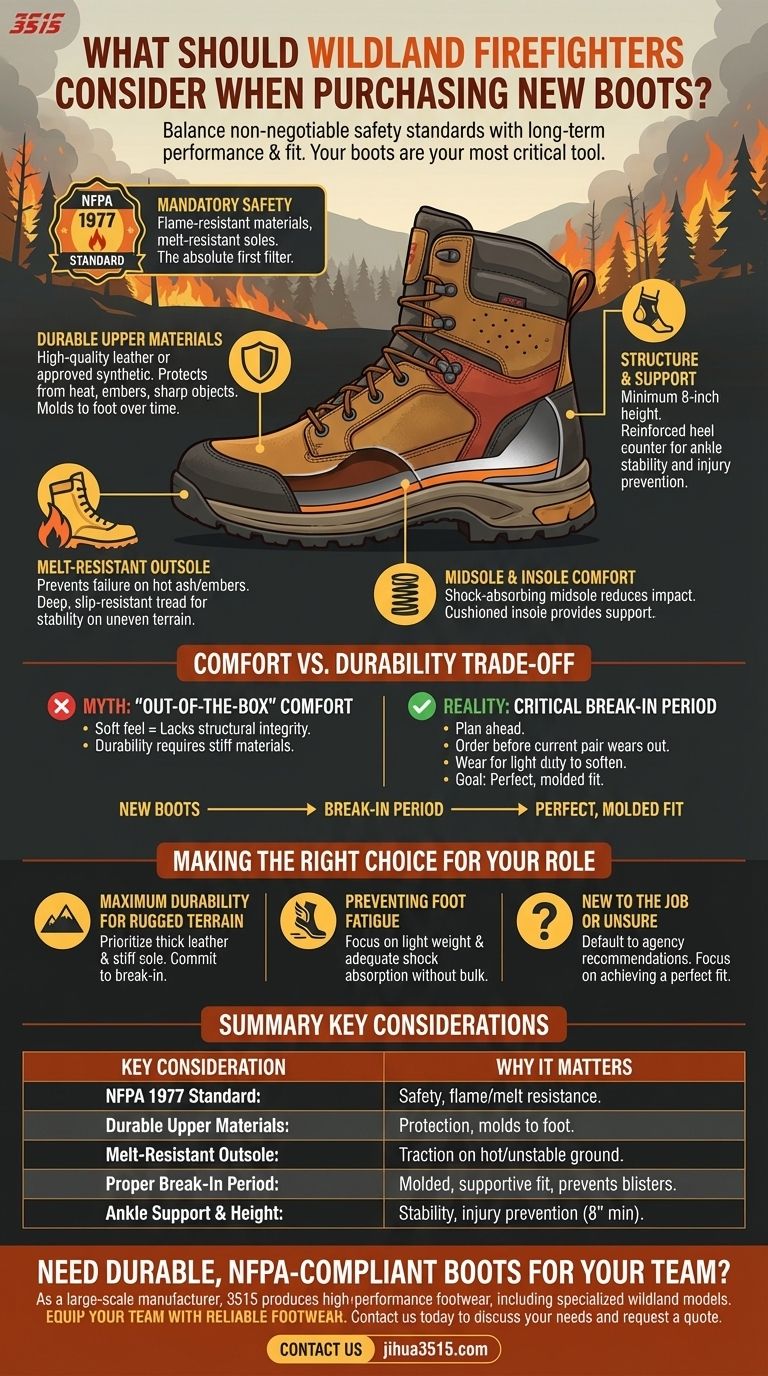 Que doivent prendre en compte les pompiers de lutte contre les incendies de forêt lors de l'achat de nouvelles bottes ? Assurer la sécurité et la performance sur la ligne de feu Guide Visuel