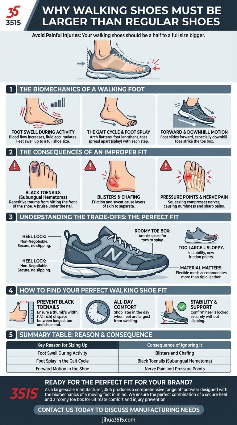 Pourquoi les chaussures de marche doivent-elles être plus grandes que les chaussures ordinaires ? Prévenir les ampoules et les ongles noirs Guide Visuel