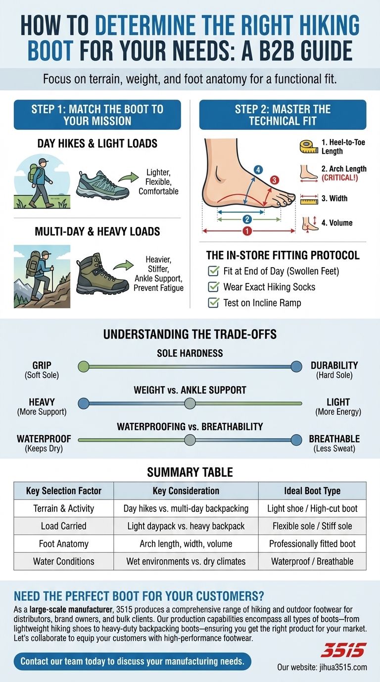 كيف يحدد المرء النوع المناسب لحذاء المشي لمسافات طويلة لاحتياجاته؟ دليل للملاءمة والأداء المثاليين دليل مرئي